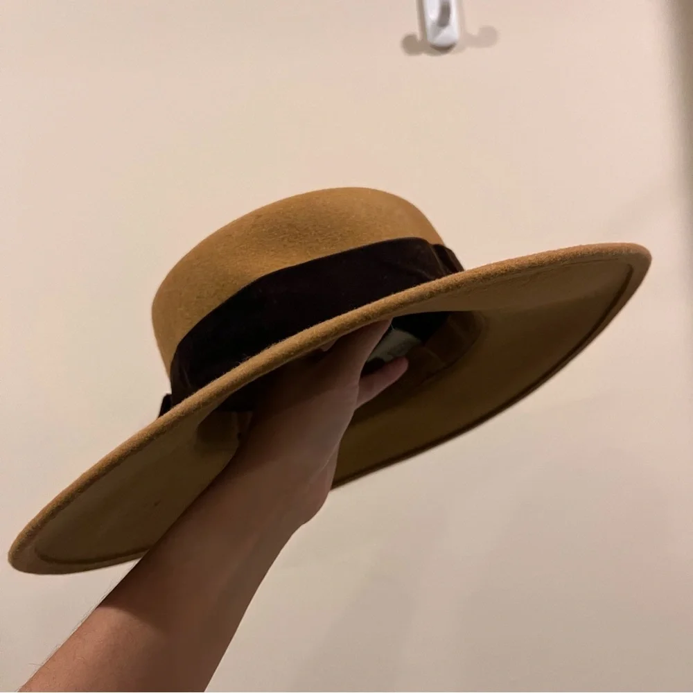 Vintage Wool Brim Hat Bow - Picture 2 of 7